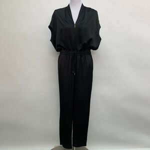 Lauren Ralph Lauren Women's Romper Jumper Size 6 Black V-Neck Elastic Waistband